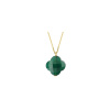 Collier Morganne Bello Or Jaune Agate Verte Trèfle Longueur 44 cm
