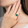 Bague Morganne Bello Or Blanc Agate Verte Coussin