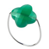 Bague Morganne Bello Or Blanc Agate Verte Trèfle