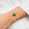 Bracelet Morganne Bello Or Blanc Agate Verte Trèfle