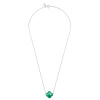 Collier Morganne Bello Or Blanc Agate Verte Trèfle