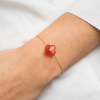 Bracelet Morganne Bello Or Jaune Cornaline Trèfle
