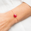 Bracelet Morganne Bello Or Jaune Quartz Rouge Coussin