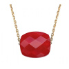 Collier Morganne Bello Or Jaune Quartz Rouge Coussin
