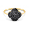 Bague Morganne Bello Chance Or Jaune Diamants Noirs Sertis
