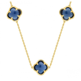 Collier Morganne Bello Coller Songe Ras Du Cou Or Jaune Topaze Blue London