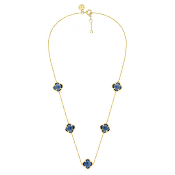 Collier Morganne Bello Coller Songe Ras Du Cou Or Jaune Topaze Blue London