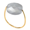 Bague Morganne Bello Or Jaune Pierre de Lune Grise Coussin