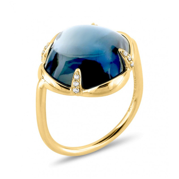 Bague Morganne Bello Songe Or Jaune Topaze Blue London Diamants