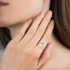Bague Morganne Bello Or Blanc Pierre de Lune Grise Coussin