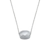 Collier Morganne Bello Or Blanc Pierre de Lune Grise Coussin