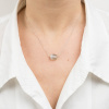 Collier Morganne Bello Or Blanc Pierre de Lune Grise Coussin