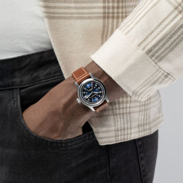 Montre Hamilton Khaki Field Auto 38 mm Cadran Bleu