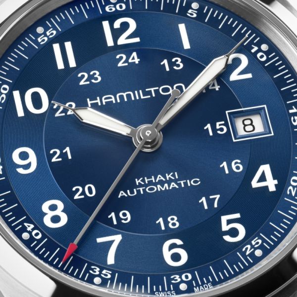 Montre Hamilton Khaki Field Auto 42 mm Cadran Bleu