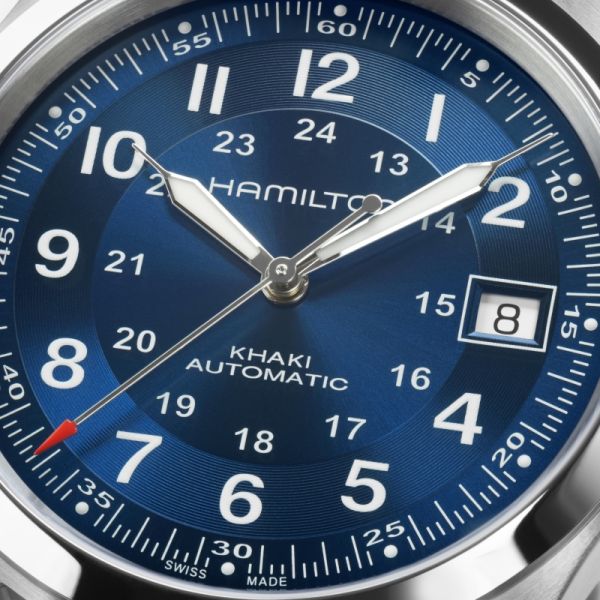 Montre Hamilton Khaki Field Auto 38 mm Cadran Bleu