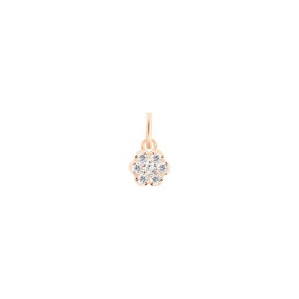 Pendentif Ginette NY Diamond Lotus Charm Or Rose