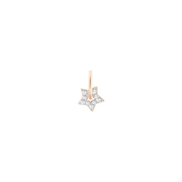 Pendentif Ginette NY Diamond Milky Way Star Charm Or Rose