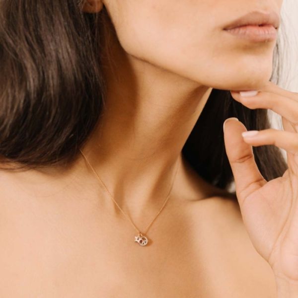 Pendentif Ginette NY Diamond Milky Way Star Charm Or Rose