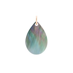 Pendentif Ginette NY Mini Bliss Black Mop Charm Or Rose