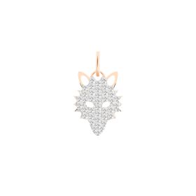 Pendentif Ginette NY Diamond Wolf Charm Or Rose