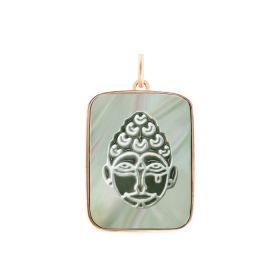 Pendentif Ginette NY Bliss Black Mop Buddha Charm Or Rose