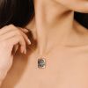 Pendentif Ginette NY Bliss Black Mop Buddha Charm Or Rose