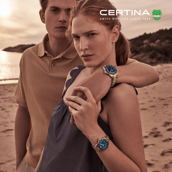 Montre Certina DS Action 40mm  Cadran BleuBracelet Acier inoxydable 316L,Aluminium,Super-LumiNova