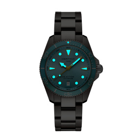 Montre Certina DS Action 40mm  Cadran Bleu clairBracelet Titane,Aluminium,Super-LumiNova