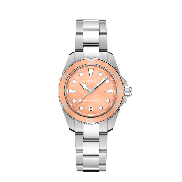 Montre Certina DS Action 34.5mm  Cadran NacreBracelet Acier inoxydable 316L,Aluminium,Super-LumiNova