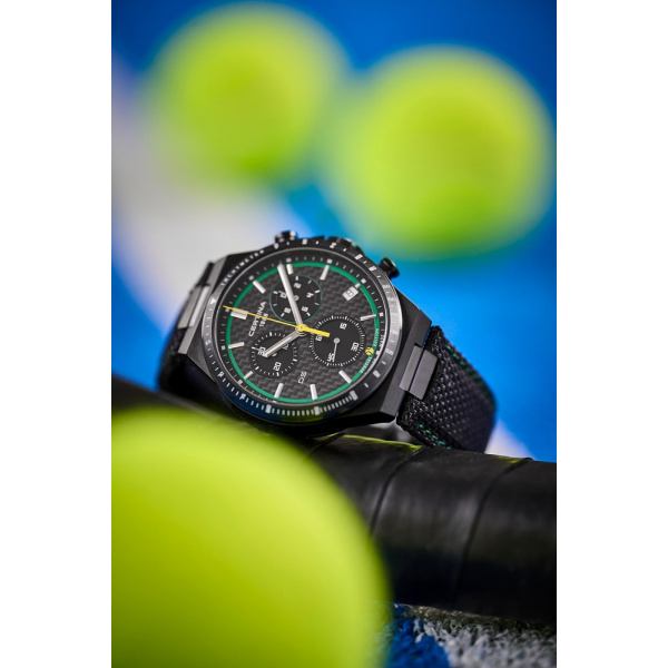 Montre Certina DS-7 Chronograph Padel Edition by Marta Ortega  Cadran Carbone noirBracelet Revêtement PVD,Acier inoxydable 316L