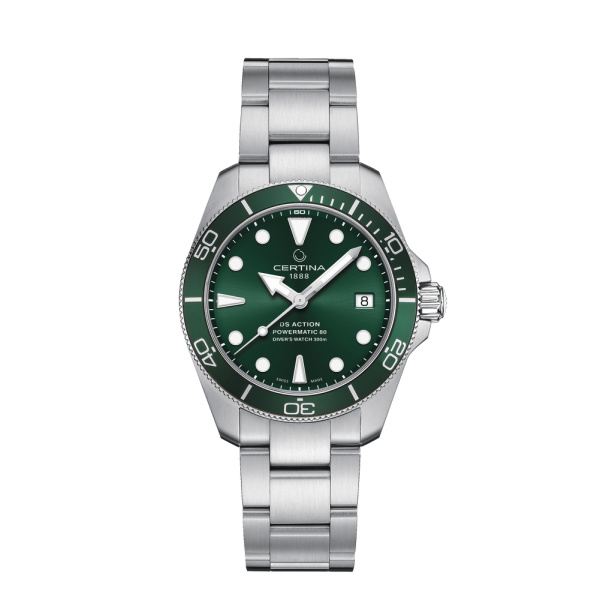 Montre Certina DS Action Diver 38mm Powermatic 80 Automatique Cadran Vert