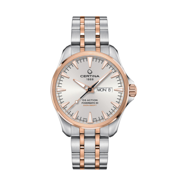 Montre Certina DS Action Day Date Powermatic 80 Automatique Cadran Argent