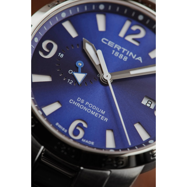 Montre Certina DS Podium GMT Quartz Cadran Bleu