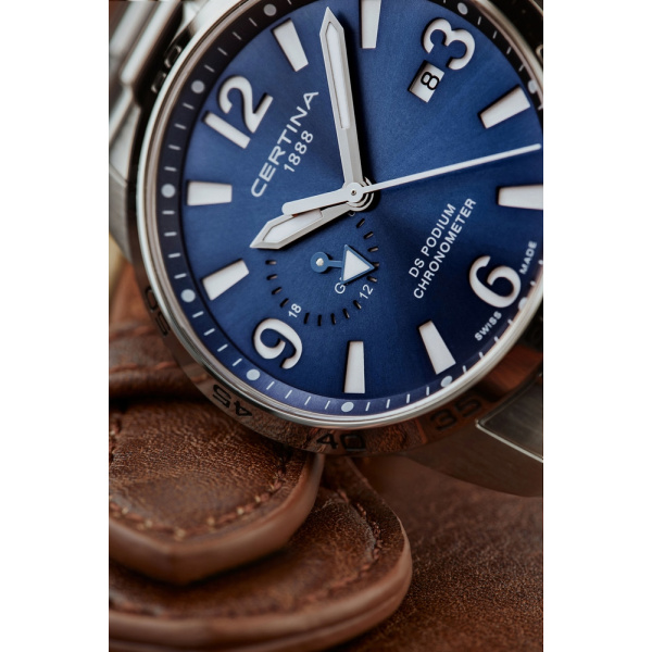 Montre Certina DS Podium GMT Quartz Cadran Bleu