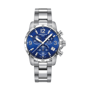 Montre Certina DS Podium Chronograph 1/10 sec Quartz Cadran Bleu