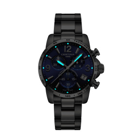 Montre Certina DS Podium Chronograph 1/10 sec Quartz Cadran Bleu