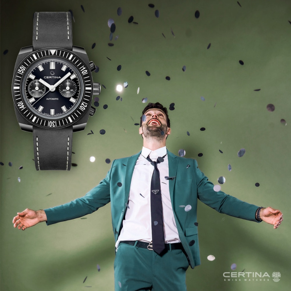 Montre Certina DS Chronograph Automatic 1968 Automatique Cadran Bleu