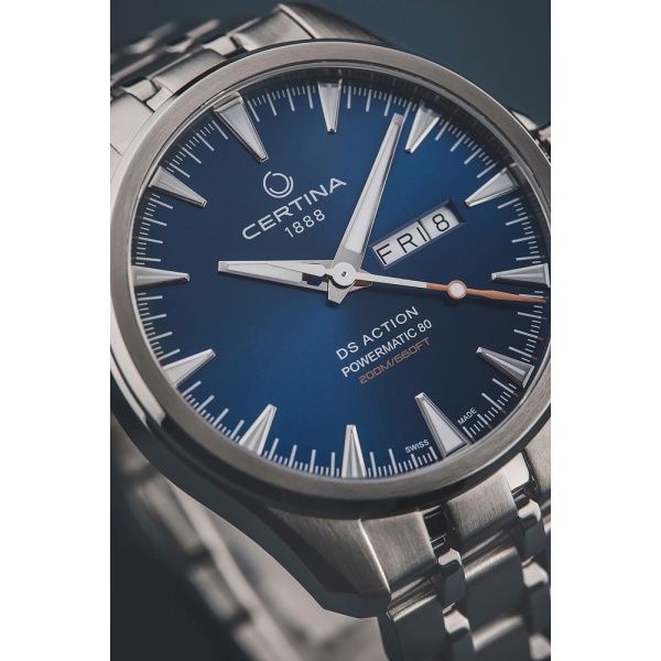 Montre Certina DS Action Day Date Powermatic 80 Automatique Cadran Bleu