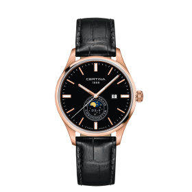 Montre Certina DS-8 Moon Phase Quartz Cadran Noir