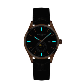 Montre Certina DS-8 Moon Phase Quartz Cadran Noir