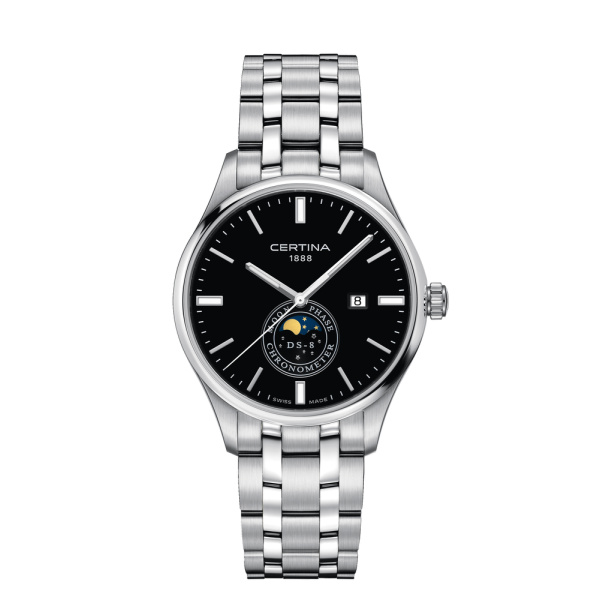 Montre Certina DS-8 Moon Phase Quartz Cadran Noir