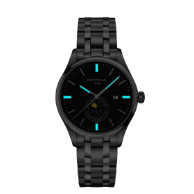 Montre Certina DS-8 Moon Phase Quartz Cadran Noir
