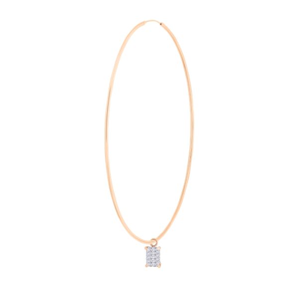 Boucle d'oreille Ginette NY Solo Jumbo Diamond Midnight Hoop Or Rose