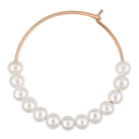 Boucles d'oreilles Ginette NY Maria Pearl Hoops Or Rose