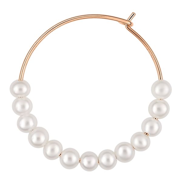 Boucles d'oreilles Ginette NY Maria Pearl Hoops Or Rose