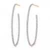Boucles d'oreilles Ginette NY Large Ellipse Diamond Hoops Or Rose