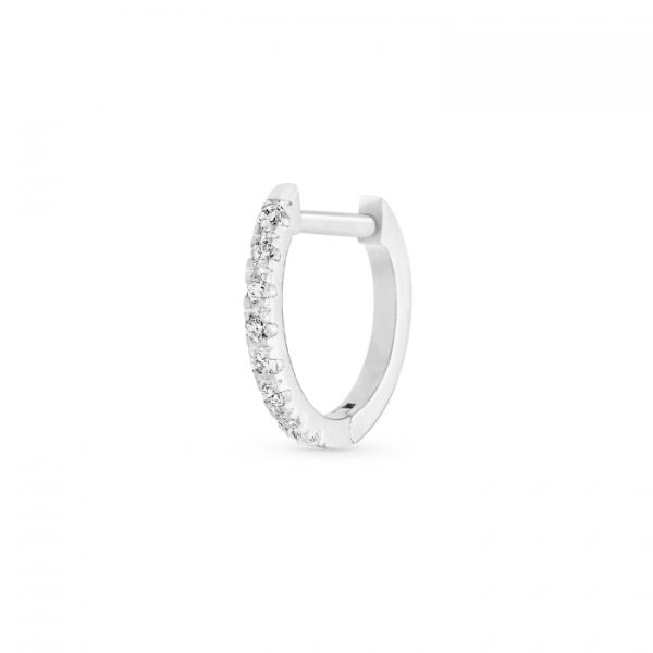 Boucles d'oreilles Ginette NY Be Mine White Diamond Hoops Or Blanc
