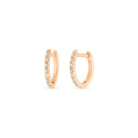 Boucles d'oreilles Ginette NY Be Mine Diamond Hoops Or Rose