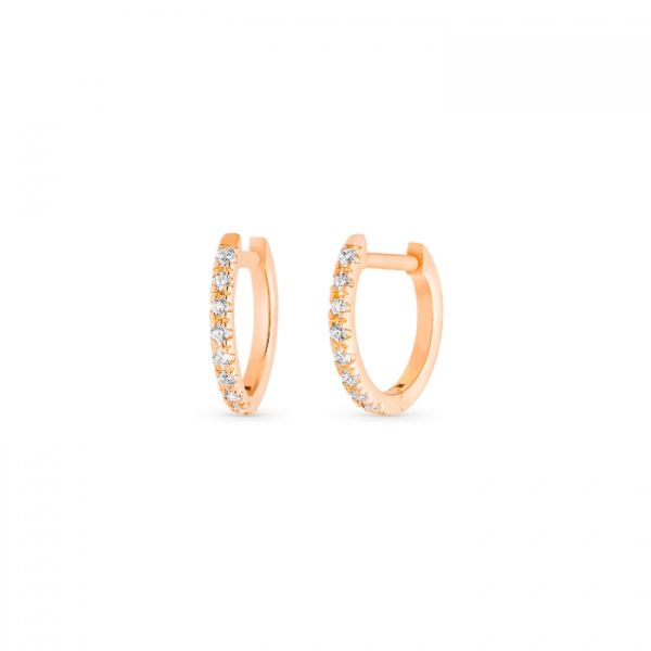Boucles d'oreilles Ginette NY Be Mine Diamond Hoops Or Rose