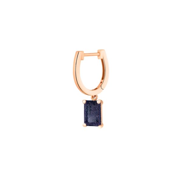Boucle d'oreille Ginette NY Solo Midnight Blue Sandstone Hoop Or Rose
